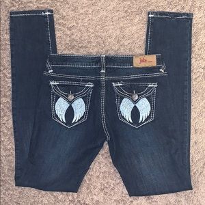 Bella Skinny Jean Angel Wings with Rhinestones